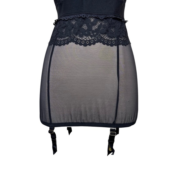 Victorias Secret 34D Black Lace Underwire Sexy Lingerie Teddy Garter Clip Dress - Picture 5 of 12